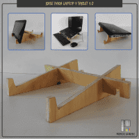Soporte desarmable de madera pino para laptop y tablet 1.0