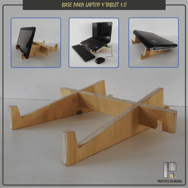 SOPORTE DESARMABLE DE MADERA PINO PARA LAPTOP Y TABLET 1.0 Proyecto