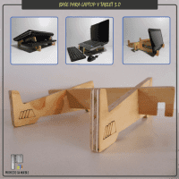 Soporte desarmable de madera pino para laptop y tablet 3.0
