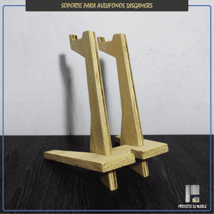 Soporte desarmable de madera para audifonos - Imagen 2