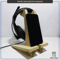Soporte desarmable de madera para audifonos
