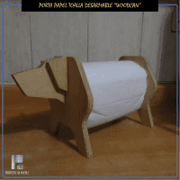 Porta papel toalla de madera pino 3.0