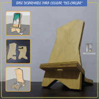 Base para celular de madera pino (modelo 2.0)