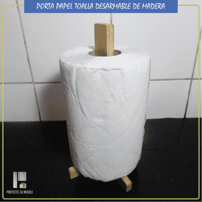 Porta papel toalla de madera pino 1.0 - Imagen 3