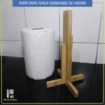 Porta papel toalla de madera pino 1.0 - Imagen 4
