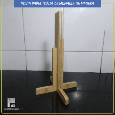 Porta papel toalla de madera pino 1.0 - Imagen 5