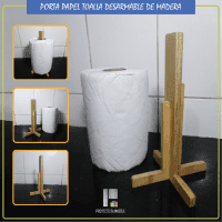 Porta papel toalla de madera pino 1.0
