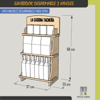 Exhibidor desarmable de madera M02 (variado)