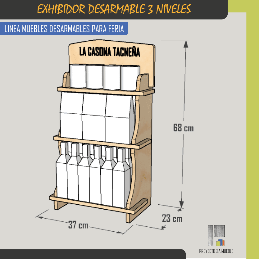 Exhibidor desarmable de madera (variado) - Imagen 2