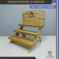 Exhibidor desarmable de sobremesa personalizable