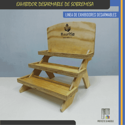 Exhibidor desarmable de sobremesa personalizable